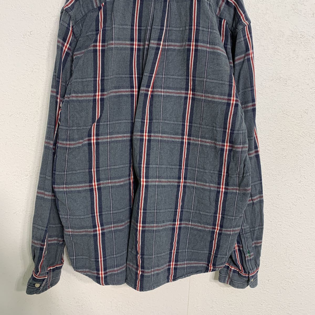 TOMMY HILFIGER 長袖 チェックシャツ ウィメンズ XL グレー レッド ネイビー トミーヒルフィガー 古着卸 アメリカ仕入れ a405-6004_画像7