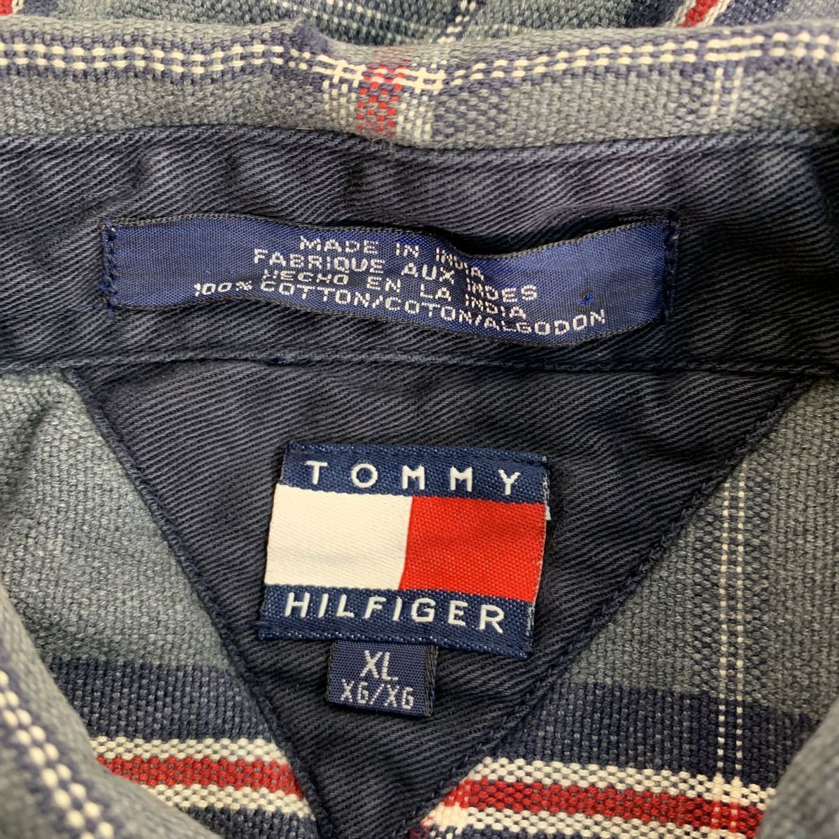 TOMMY HILFIGER 長袖 チェックシャツ ウィメンズ XL グレー レッド ネイビー トミーヒルフィガー 古着卸 アメリカ仕入れ a405-6004_画像8