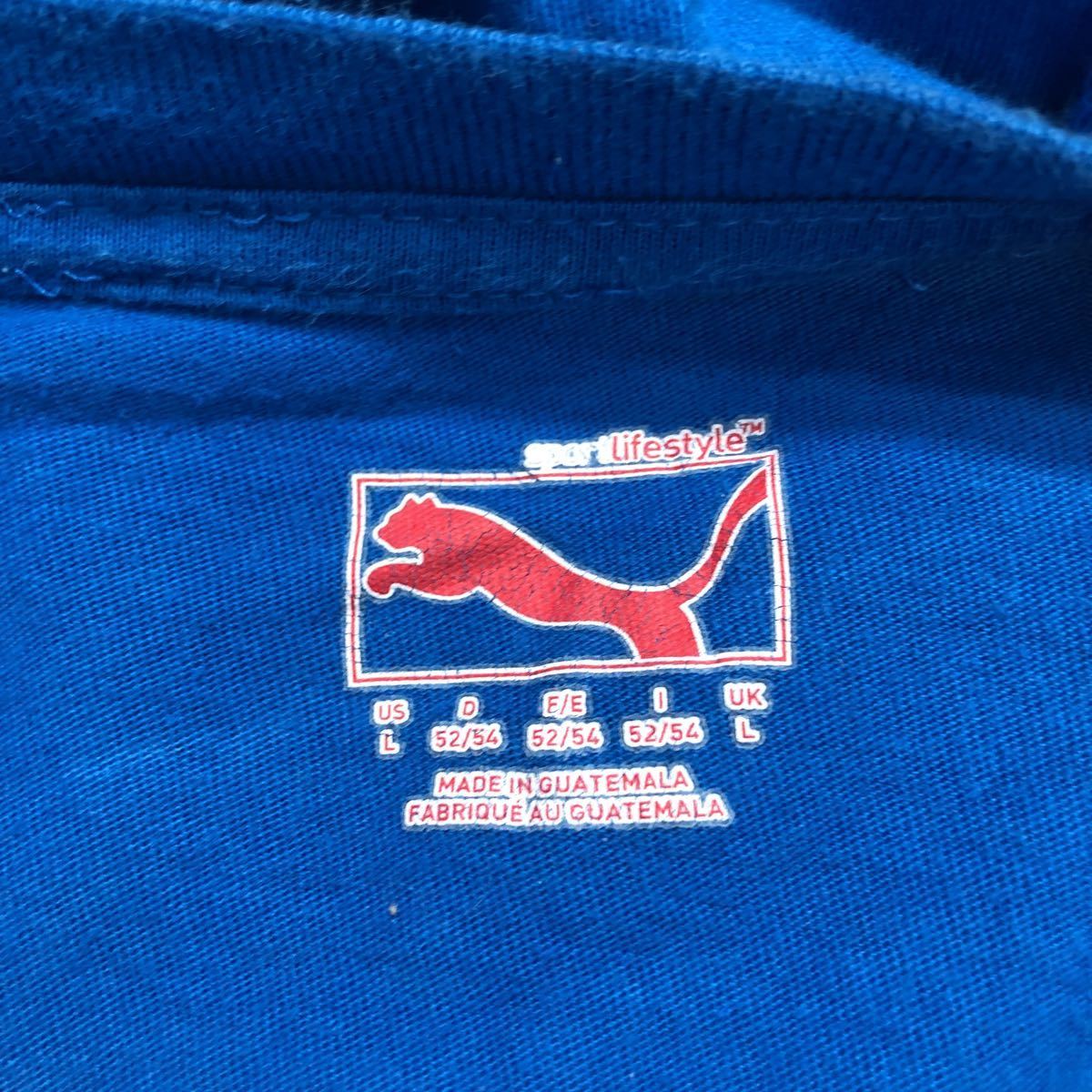 PUMA 半袖 プリントTシャツ Lサイズ プーマ スポーツ 青 ブルー 古着卸 アメリカ仕入れ a406-5221_画像8