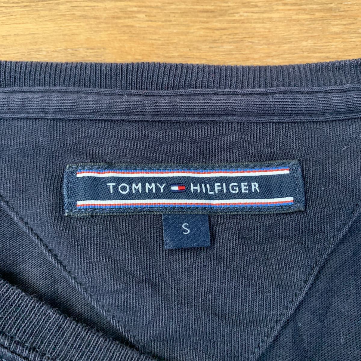 TOMMY HILFIGER 半袖 Tシャツ S ネイビー トミーヒルフィガー ワンポイントロゴ 古着卸 アメリカ仕入れ a406-5987_画像8
