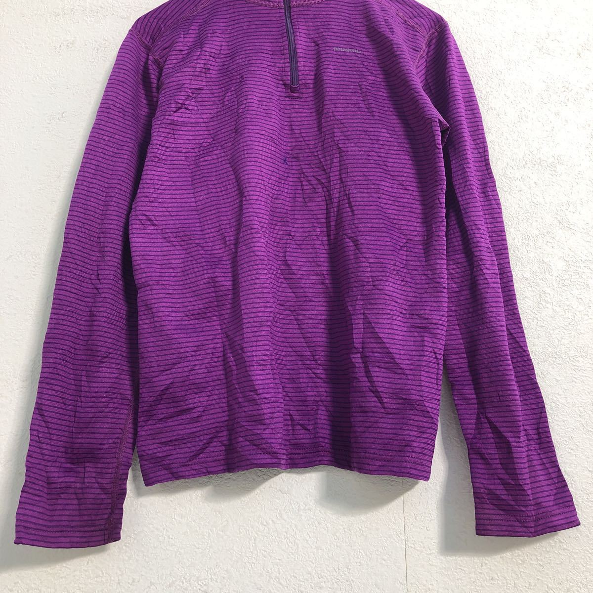 patagonia プリント ジャージ キッズ XL パープル パタゴニア ハーフジップ ボーダー 古着卸 アメリカ仕入 a505-6160_画像3