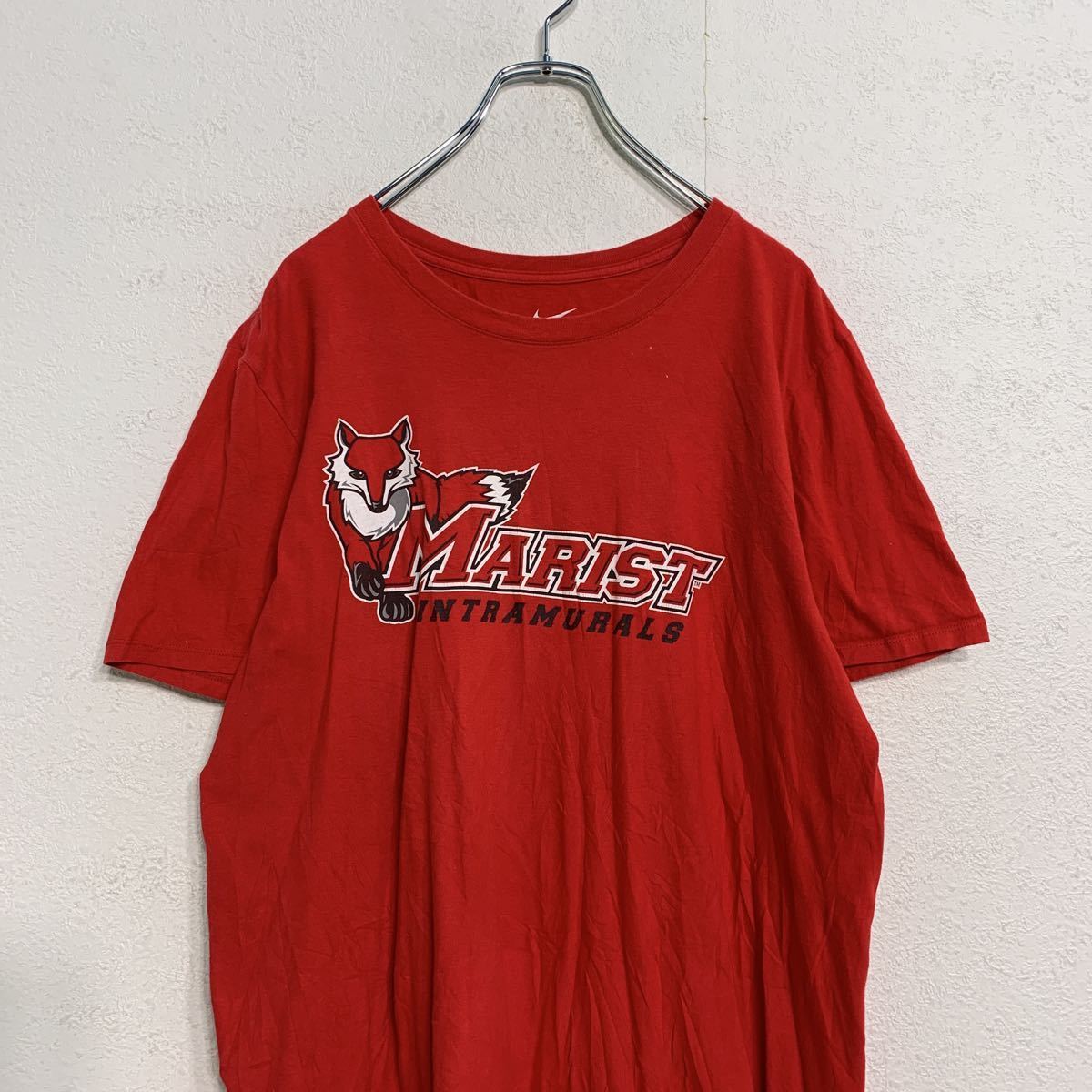 NIKE 半袖 プリント Tシャツ L レッド ナイキ スポーツ Red Foxes MARIST 古着卸 アメリカ仕入れ a407-6034_画像2