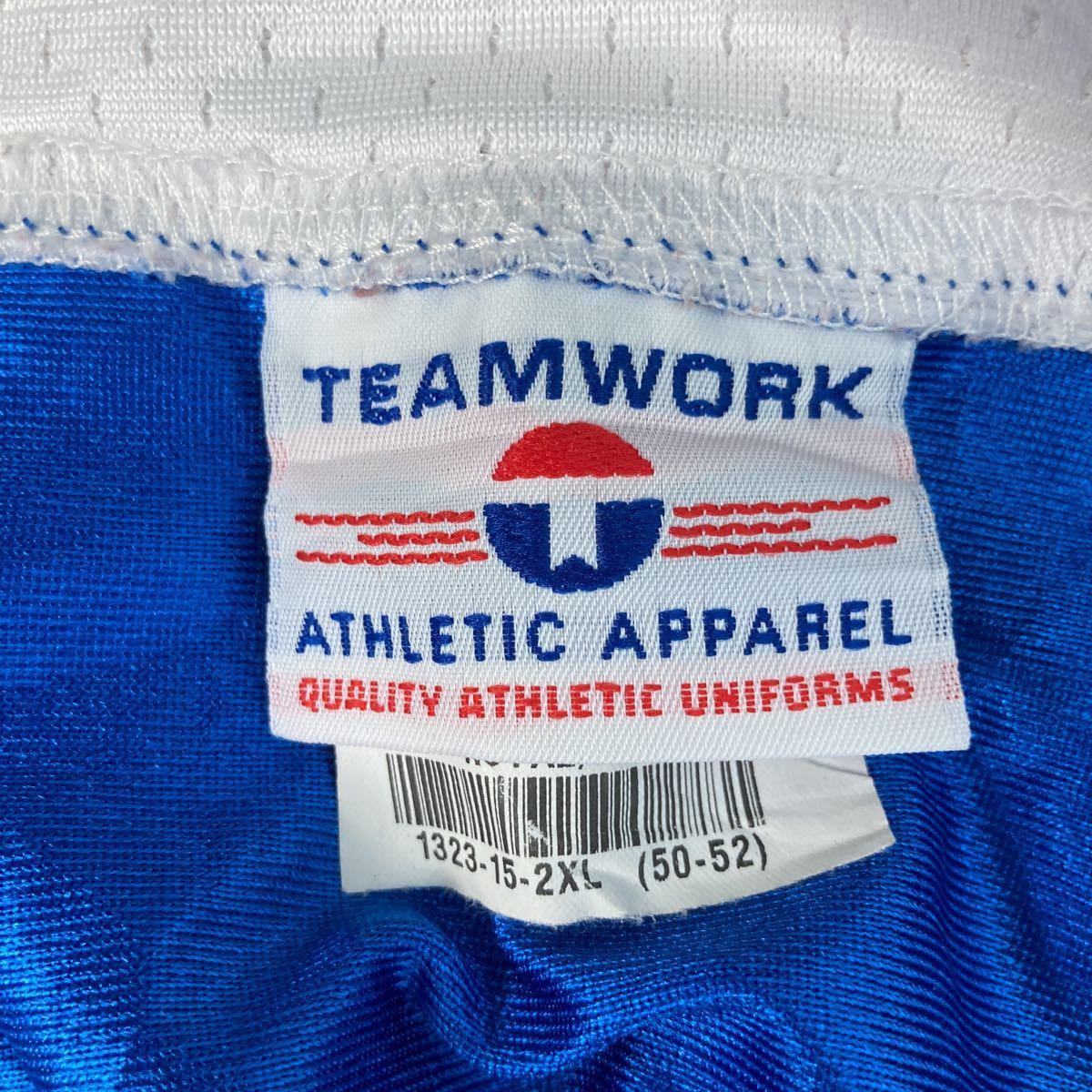 TEAMWORK 半袖 ゲームシャツ 2XL ビッグサイズ USA製 スポーツ 青 ブルー 古着卸 アメリカ仕入 a505-6554_画像7
