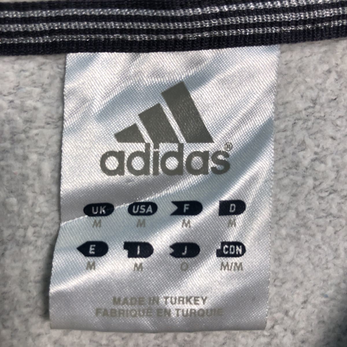 adidas ロゴ スウェット パーカー M グレー アディダス ジップアップ ワンポイントロゴ 古着卸 アメリカ仕入 a505-6793_画像7