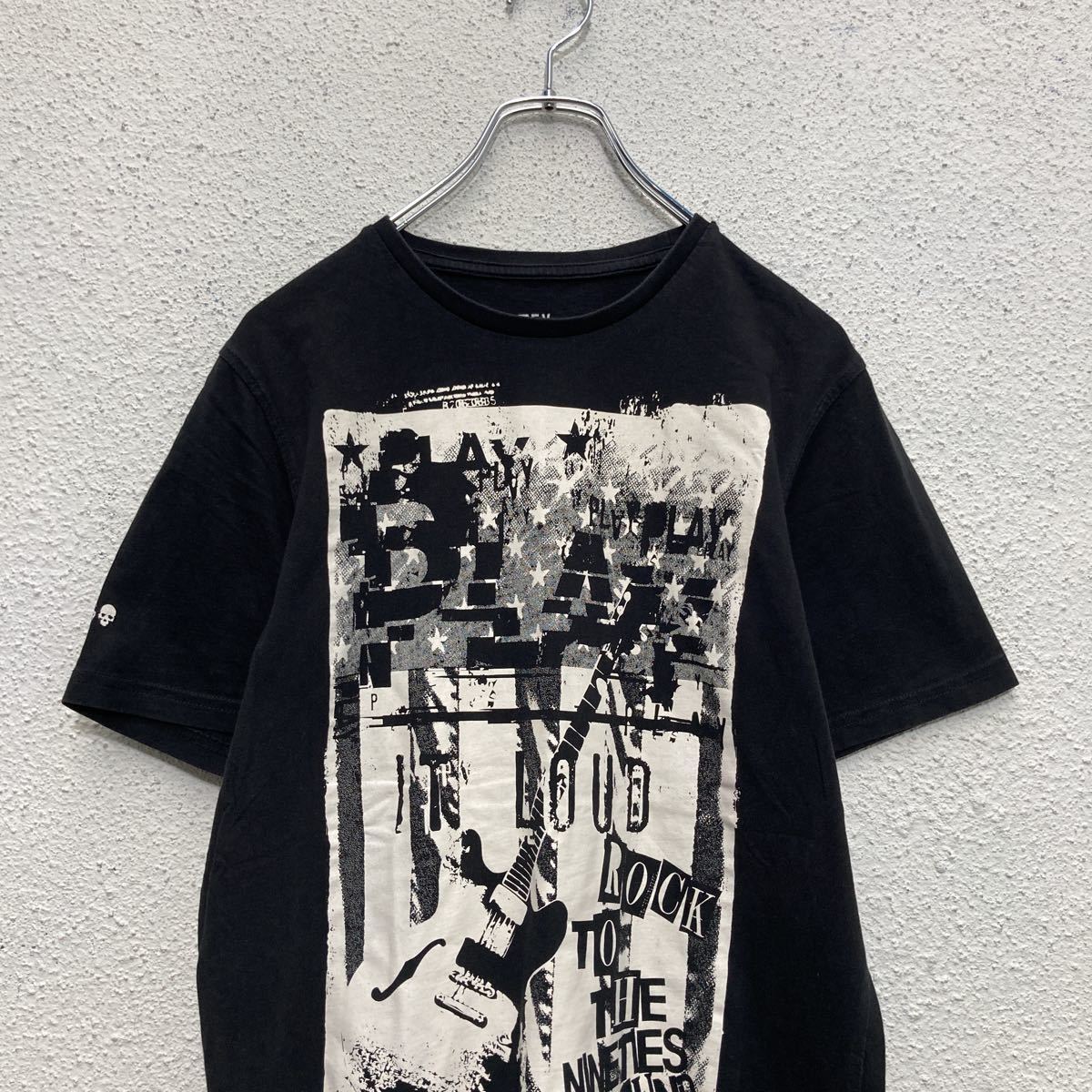 TEX 半袖 プリント Tシャツ S ブラック ホワイト ミュージック 古着卸 アメリカ仕入 a505-6937_画像2