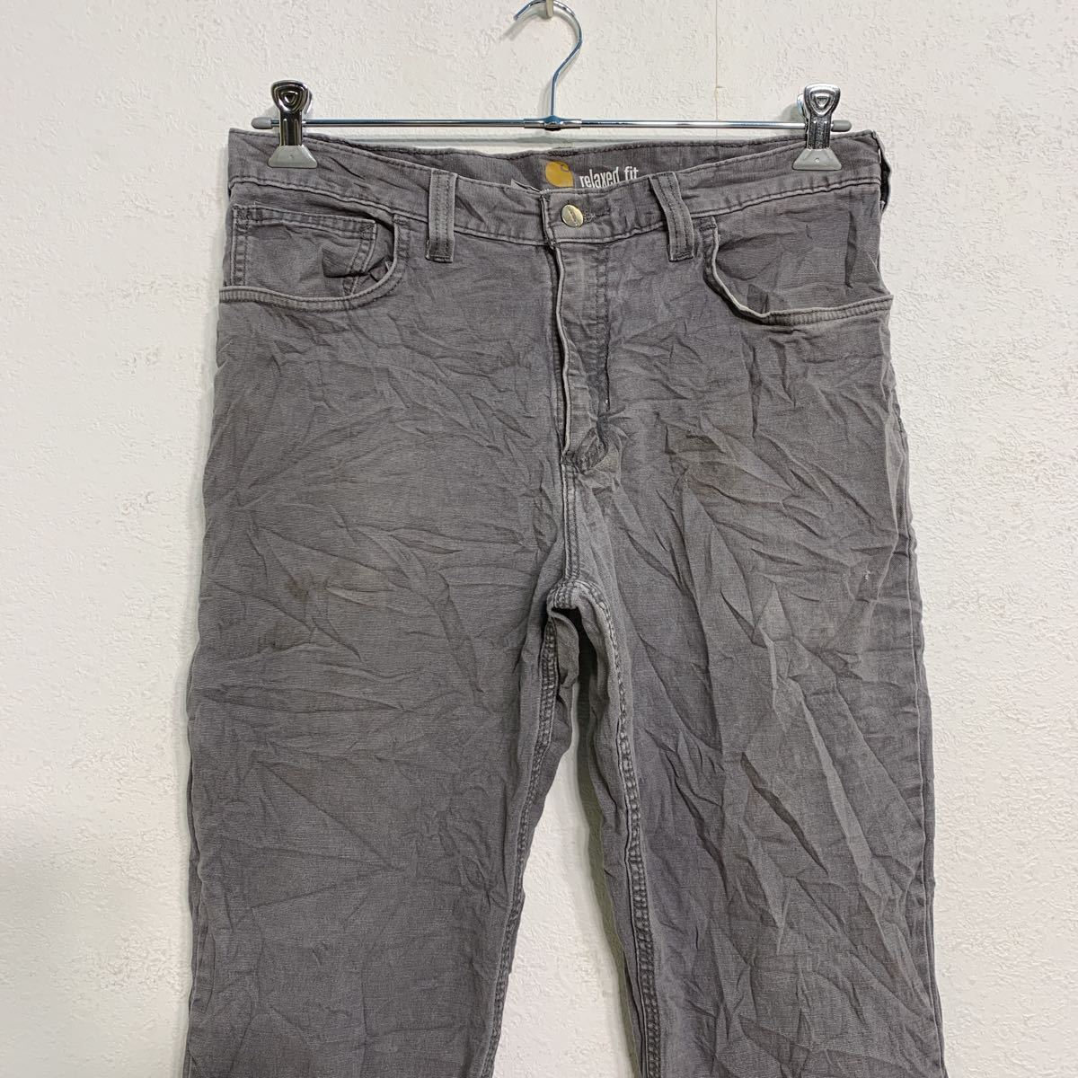 Carhartt ワークパンツ W32 グレー カーハート 102517 039 ストリート リラックスフィット 古着卸 アメリカ仕入れ b402-255_画像2