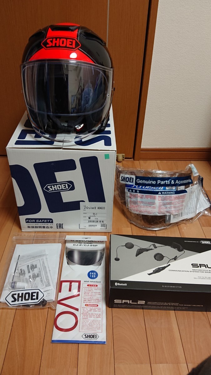 SHOEI J-CRUISE2 ADAGIO TC-1 レッドブラック サイズM SENASRL2 おまけ