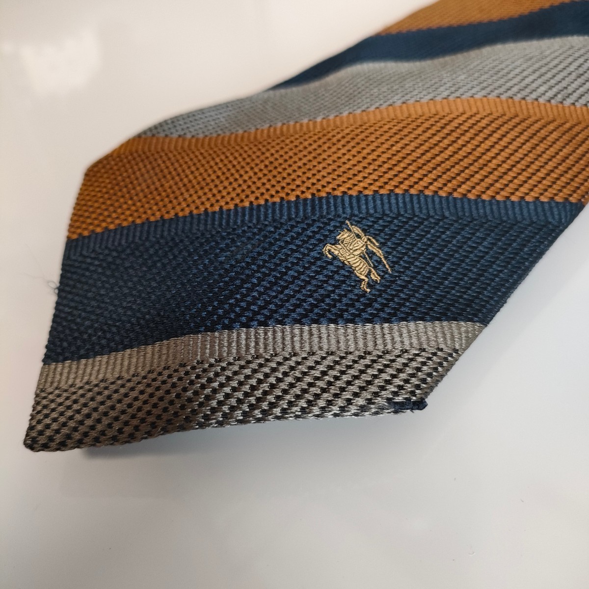 Burberry( Burberry ) navy Brown gray reji men taru necktie 