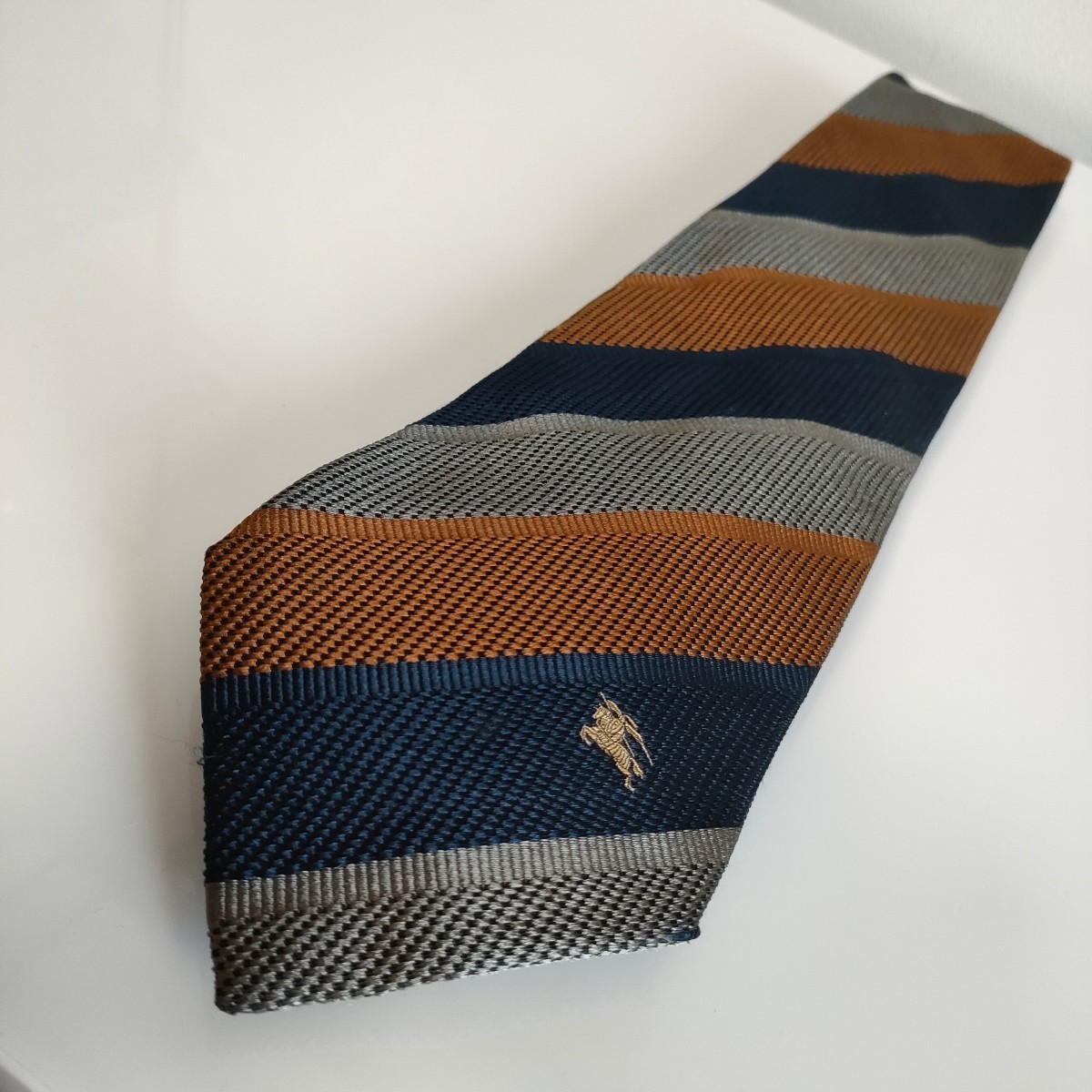Burberry( Burberry ) navy Brown gray reji men taru necktie 