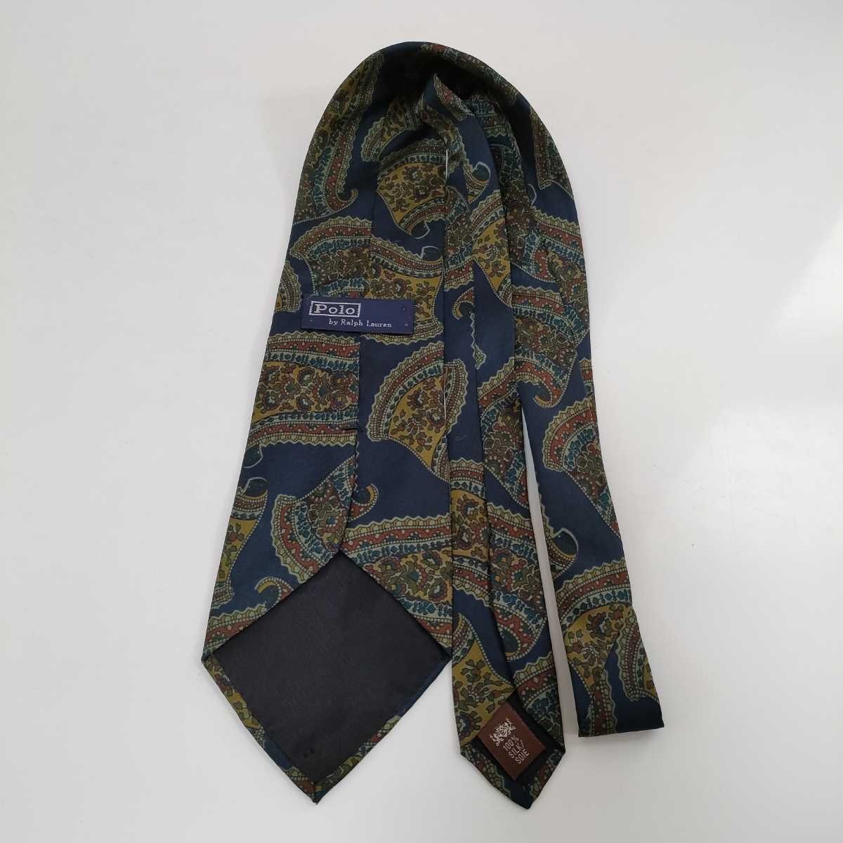 Polo by RALPH LAUREN( Polo bai Ralph Lauren ) navy peiz Lee pattern necktie 
