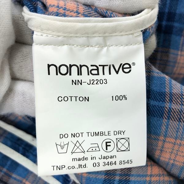 nonnative ノンネイティブ NN-J2203 ファーマー チェック ガウンコート SIZE: 2 ブルー MH632023052310