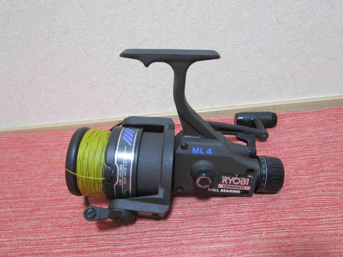 動作品!!　リョービ　RYOBI グラファイト　GRAPHITE　ML4　スピニングリール　リール　魚釣り　日本製　MADE IN JAPAN_画像1