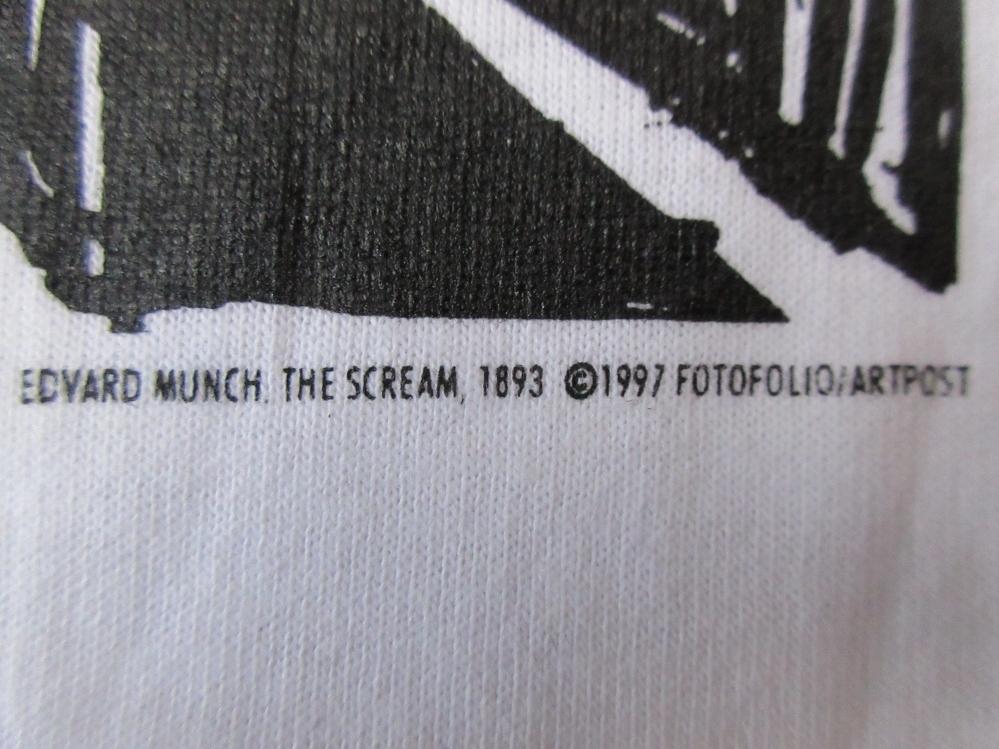 90's USA製 エドヴァルド ムンク FOTOFOLIO The Scream ムンクの叫び Tシャツ 14/16 白 Edvard Munch 叫び ノルウェー 画家 芸術 ART美術館_画像9