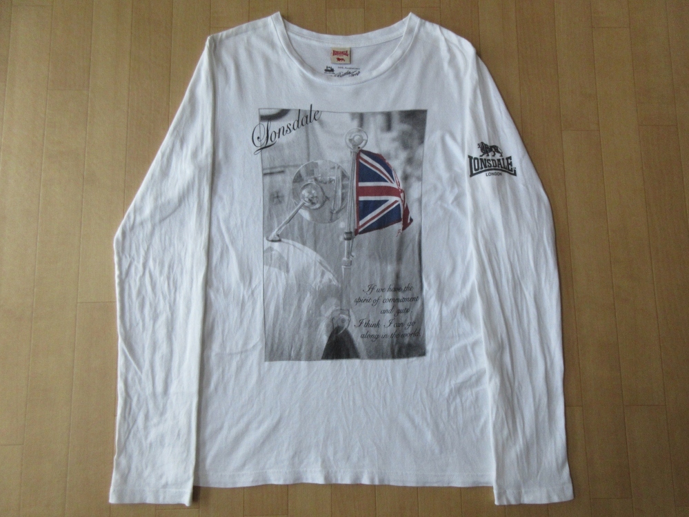 RATTLE TRAP LONSDALE コラボ フォト メッセージ 長袖 カットソー 03 白 ホワイト ラトルトラップ ロンズデール ロンT Tシャツ MODS モッズ_フォト＆メッセージ・長袖カットソー表面