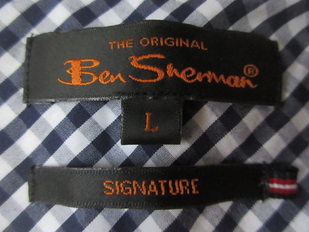 Ben Sherman ロゴ 刺繍 ギンガムチェック BD長袖 シャツ L ベンシャーマン Mods モッズ プレッピー アメトラ IVY アイビー さらば青春の光_画像8