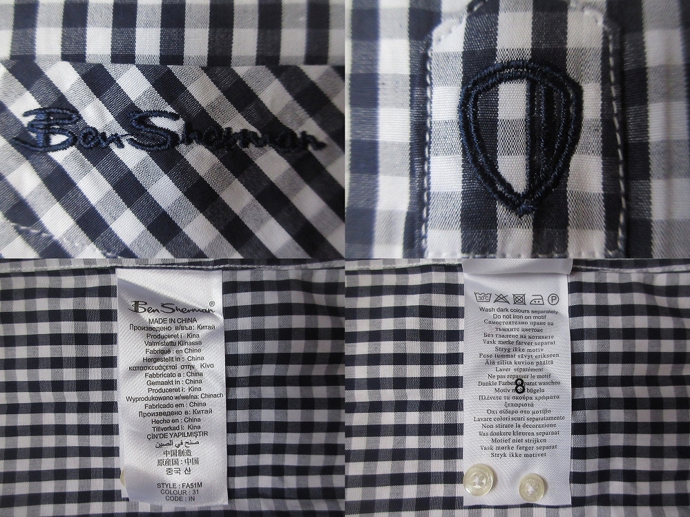 Ben Sherman ロゴ 刺繍 ギンガムチェック BD長袖 シャツ L ベンシャーマン Mods モッズ プレッピー アメトラ IVY アイビー さらば青春の光_画像10