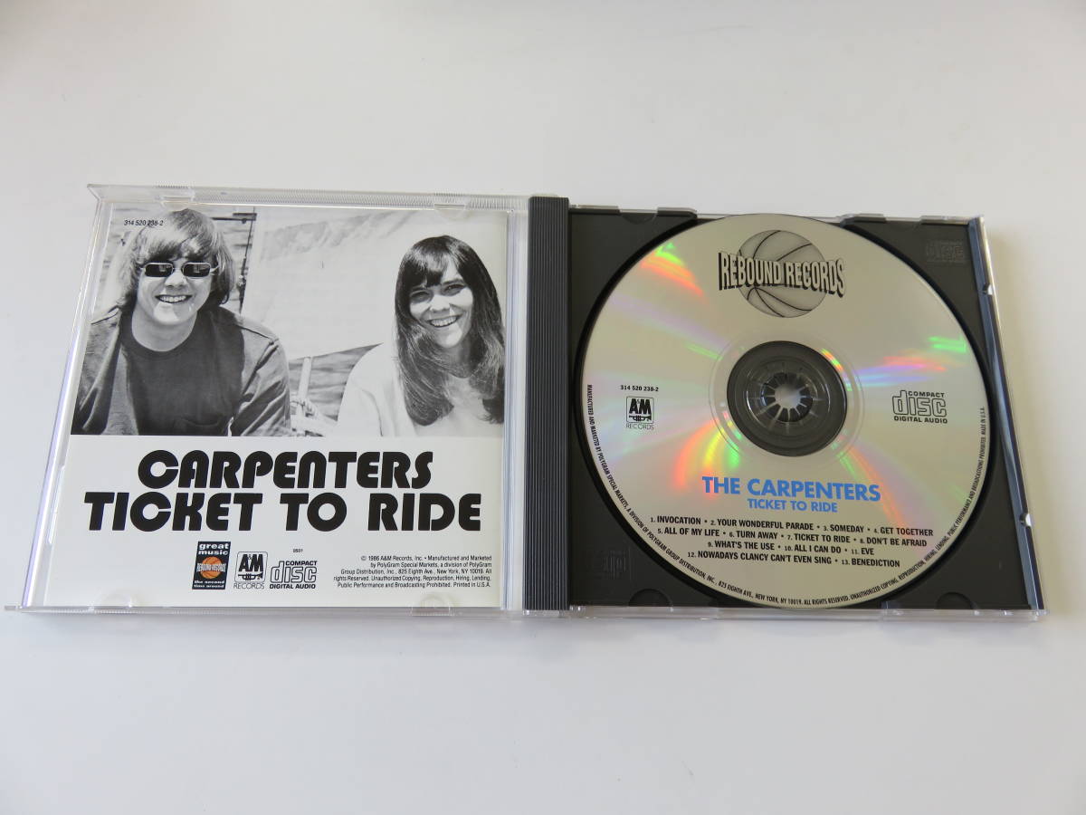 【米国盤】カーペンターズ TICKET TO RIDE CD THE CARPENTERS A&M 314-520238-2_画像3