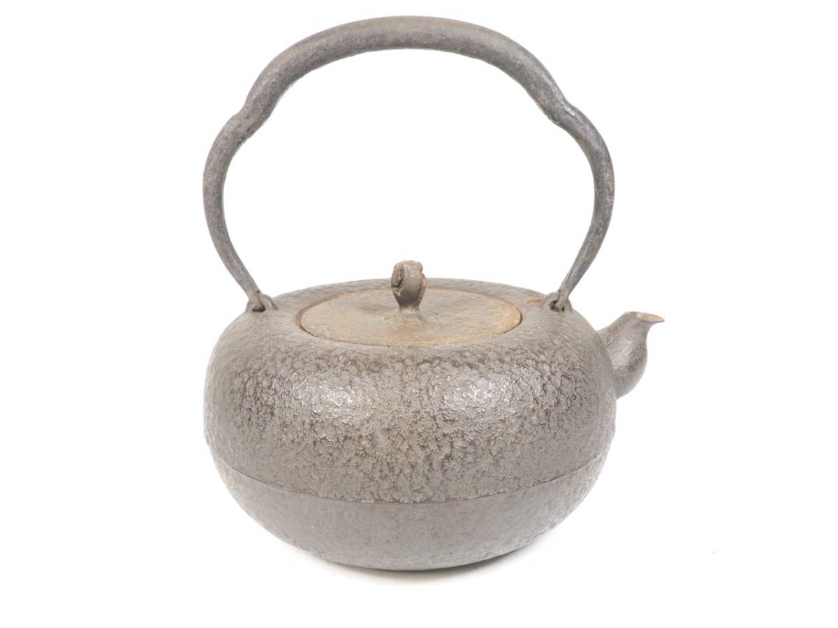大正〜昭和初期 ビンテージ品 茶道具 在銘 南部照光堂 南部鉄瓶 幅19cm