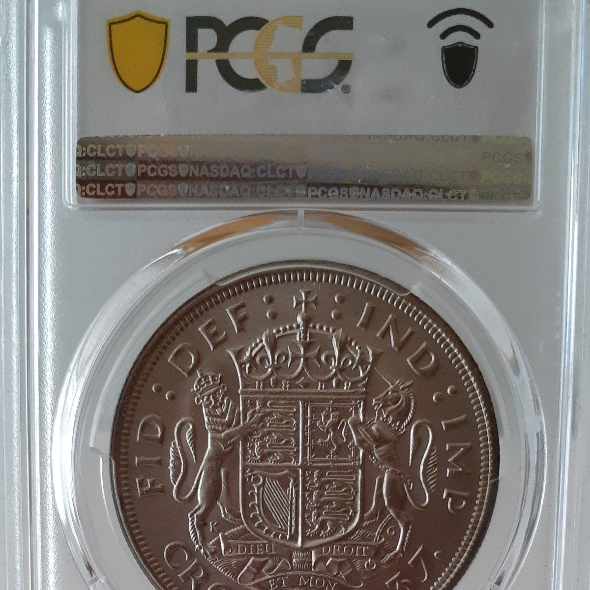 1937 英国 ジョージ6世 クラウン銀貨 MS64