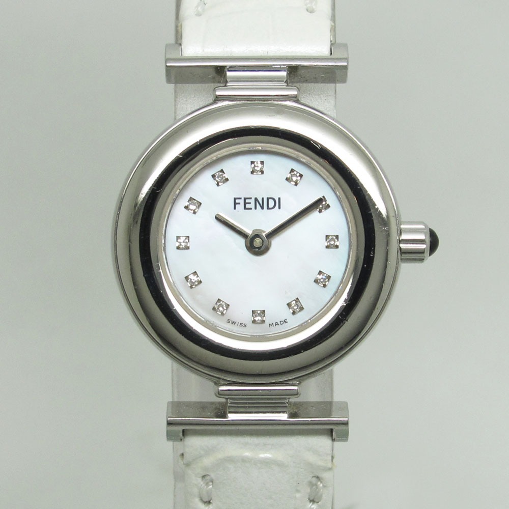 かわいい！ フェンディ FENDI 腕時計 クォーツ シェル文字盤 12Pダイヤ