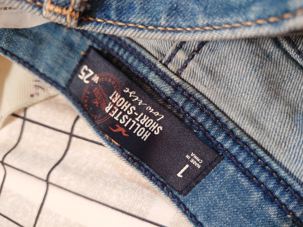 Hollister ホリスター アバクロンビー&フィッチ ストレッチデニムショートパンツ 25インチ Mサイズ ショートデニムパンツ アバクロ_画像8