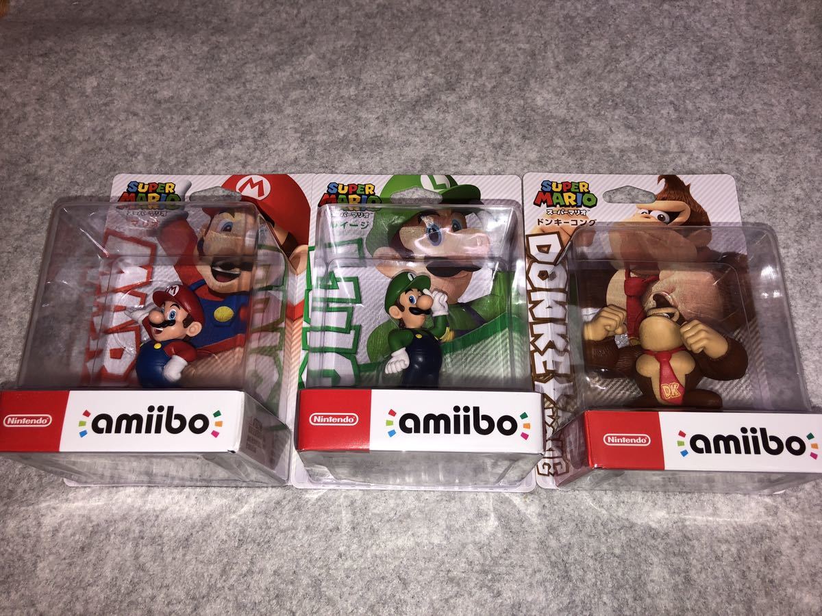 3点セット amiibo マリオ & ルイージ & ドンキーコング (スーパーマリオシリーズ) アミーボ スイッチ 新品未開封_画像1