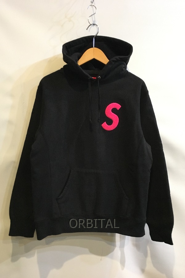 二子玉)Supreme シュプリーム S Logo Hooded Sweatshirt Sロゴフーデットシャツ ブラック 黒 メンズ M_画像1