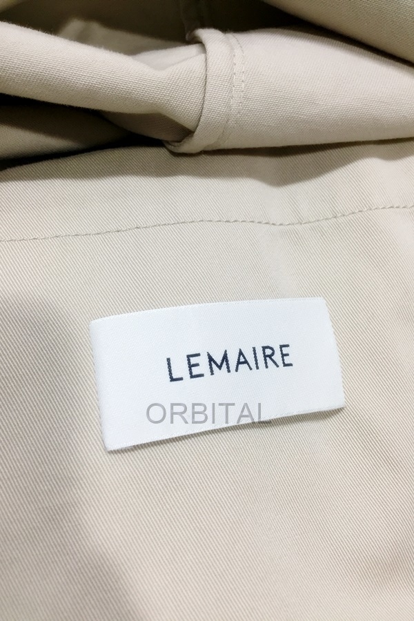  fee . mountain )LEMAIREru mail CAR COAT cotton turn-down collar over coat light beige size 48 long 