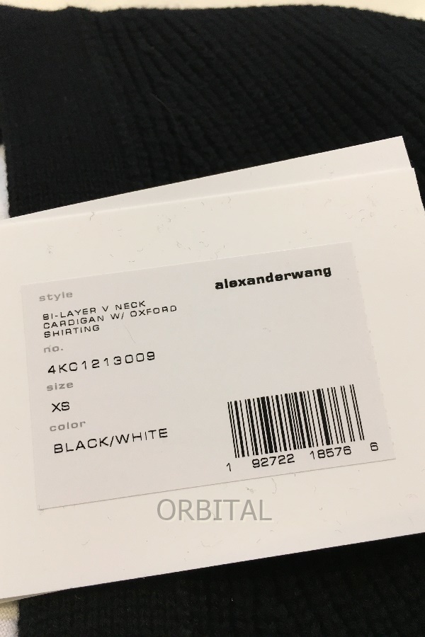 二子玉) alexanderwang.t アレキサンダーワン オーバーサイズレイヤードカーディガン ブラック XS ※袖に傷 4KC1213009_画像9