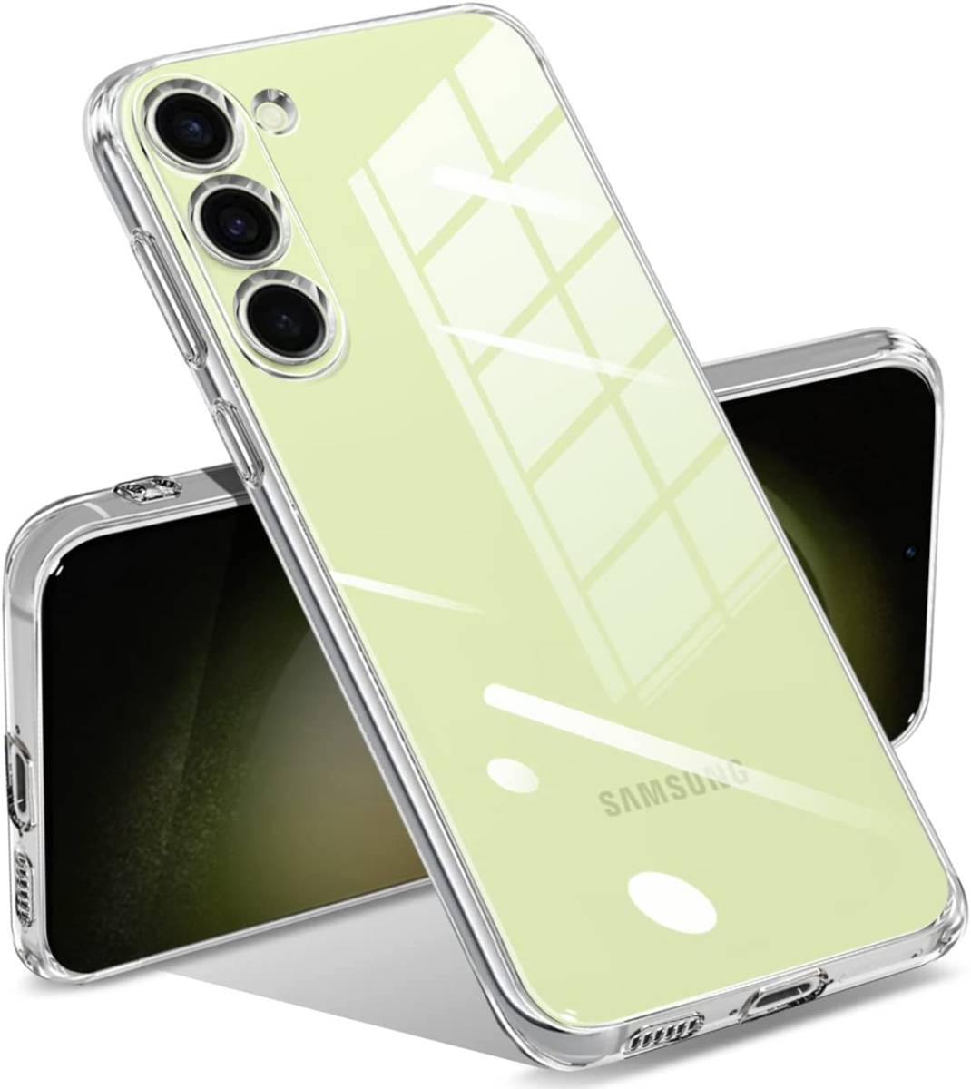  Galaxy S23 Plus ケース クリア ギャラクシー S23プラス カバー 透明 スマホケース 全面保護 耐衝撃 軽量 メッキ加工 TPU 薄型 _画像2