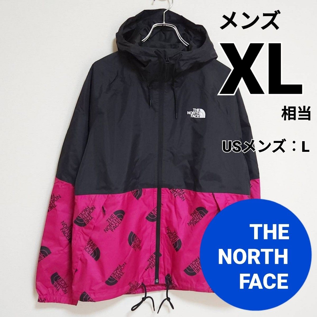 ノースフェイス　メンズジャケット　XL相当　ブラック　ピンク　レア　THE NORTH FACE