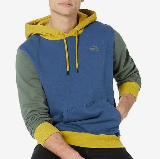 ノースフェイス メンズパーカー 3XL相当 カラーブロックグリーンブルーイエロー THE NORTH FACE