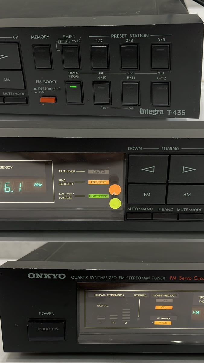 ★ ONKYO オンキョー Integra T-435 FM STEREO AM TUNER ラジオ ステレオ チューナー 通電のみ確認 ジャンク出品 0509K _画像2