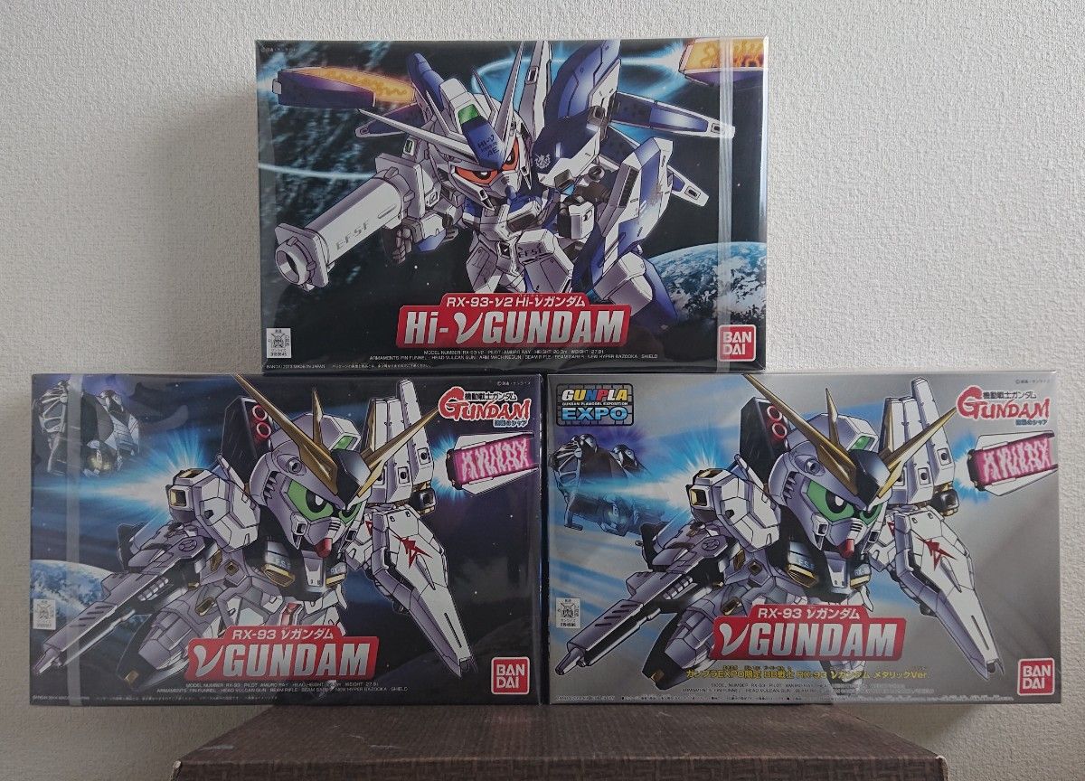ガンプラ BB戦士 3体セット vガンダム Hi-v ガンダム ニューガンダム メタリックVer. ガンプラEXPO限定
