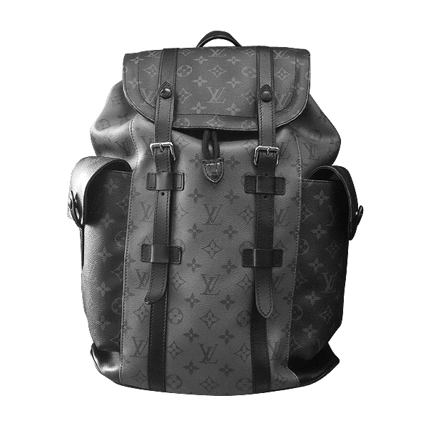 редкость LOUIS VUITTON Louis Vuitton монограмма Eclipse Christopher MM M45419 рюкзак рюкзак сумка на плечо чёрный серебряный 