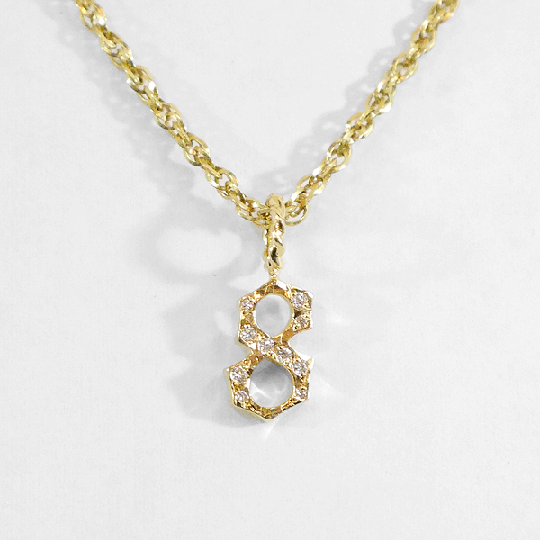 SJX DIAMOND NUMBER CHARM 「8」 K18 YG 6ZC0118 ダイヤペンダント ネックレストップ ナンバー 数字 ゴールドジュエリー メンズ レディース