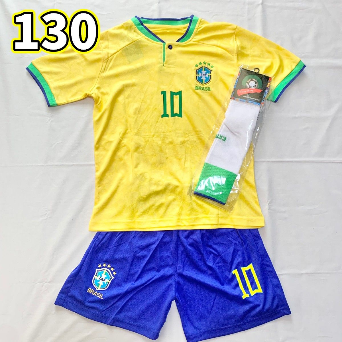 130サイズ ネイマール ブラジル代表 レプリカユニフォーム ソックス付き3点｜PayPayフリマ