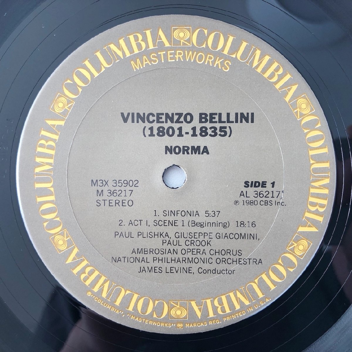 LP/ レヴァイン / ベリーニ：歌劇「ノルマ」 / US盤 3枚組 BOX COLUMBIA M3 35902 03515Sの画像4