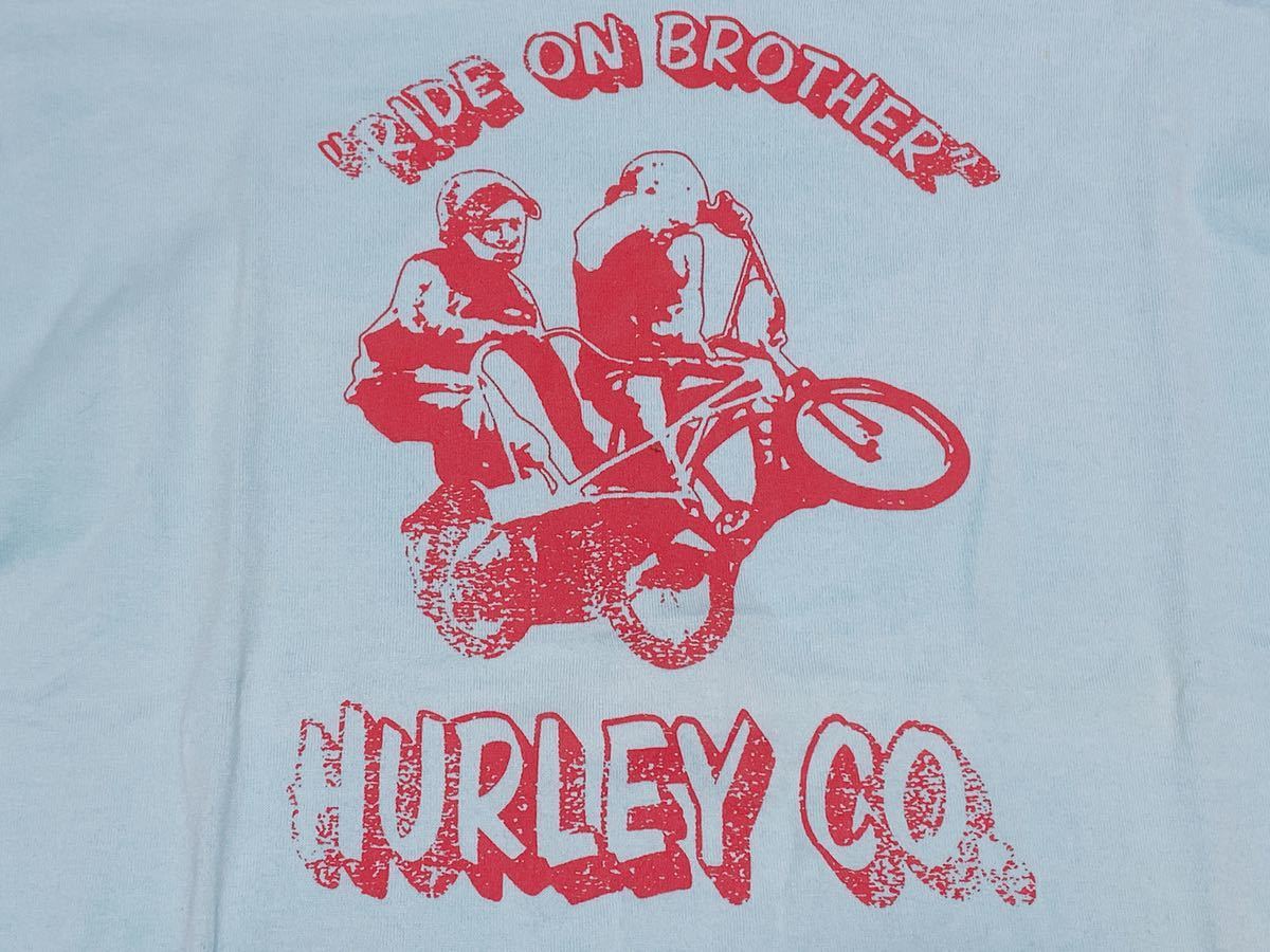 ☆送料無料☆ Hurley ハーレー 古着 半端袖 Vネック Tシャツ メンズ L スカイブルー トップス 中古 即決_画像5