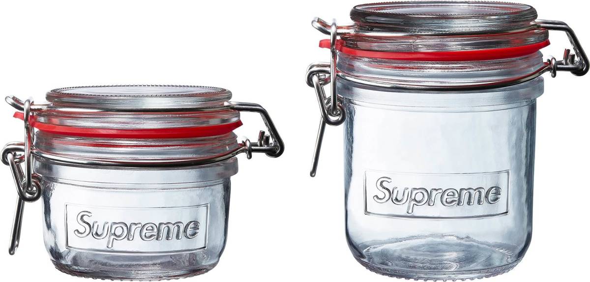 新品 未使用 国内正規品 ◆ Supreme 18ss Week11 Jar Set(2個 1組)ガラス小物入れ ◆ 半タグ付 代官山店舗購入商品 ◆_画像1