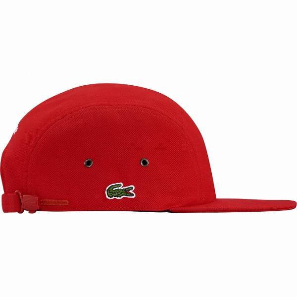 新品 未使用 国内正規品 ◆ 17ss Supreme/LACOSTE Pique Camp Cap ◆(Size：One Size、Color：Red/赤）_画像6