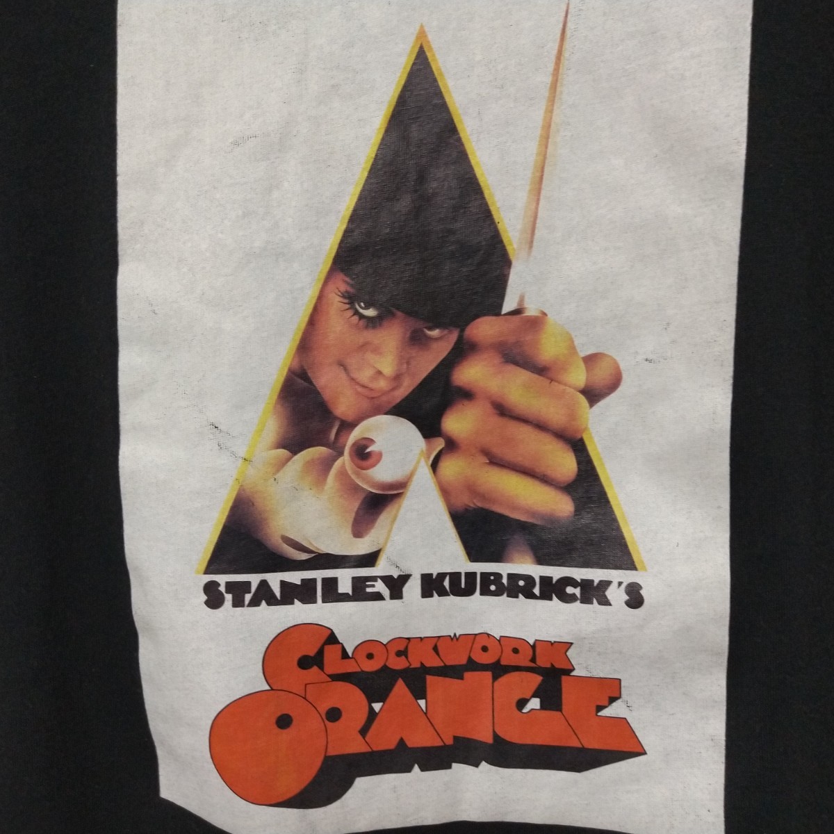 時計じかけのオレンジ 半袖Tシャツ L CLOCKWORK ORANGE スタンリーキューブリック 黒 ブラック クロックワーク_プリントの汚れがあります。