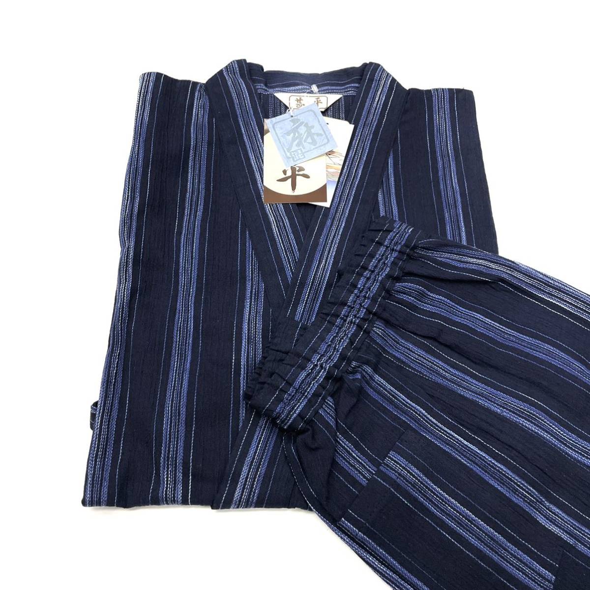  made in Japan man jinbei for adult man for for man jinbei cotton flax cotton flax for summer man man adult domestic production adult jinbei LL size LL 2L size 2L.. navy blue color 