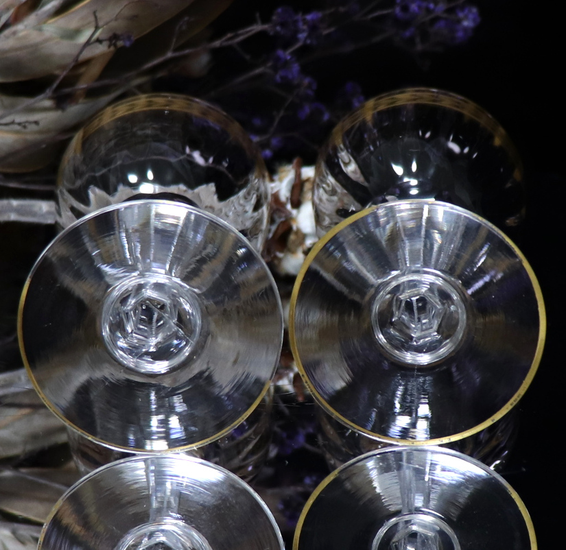 オールド・バカラ (BACCARAT) 1900年頃 金彩 グラス2客 オールド・バカラ (BACCARAT) 1900年頃 金彩 グラス2客
