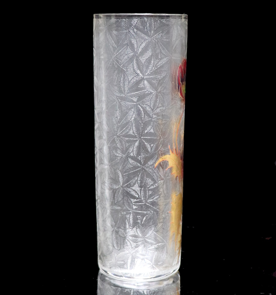 オールド・バカラ (BACCARAT) 金彩 エナメル 花瓶 20.2cm 大型 壺