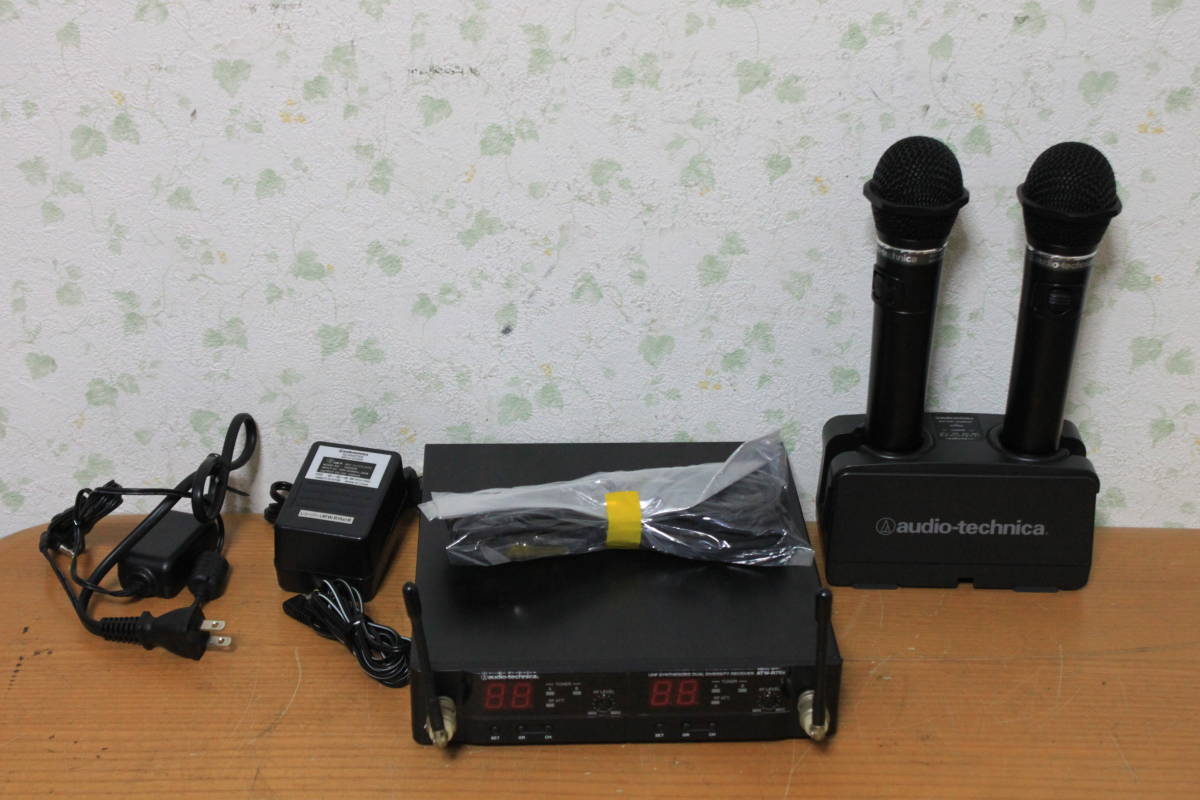 オーディオテクニカ製ワイヤレスマイク ATW-R75a ATW-T63セット動作品◆