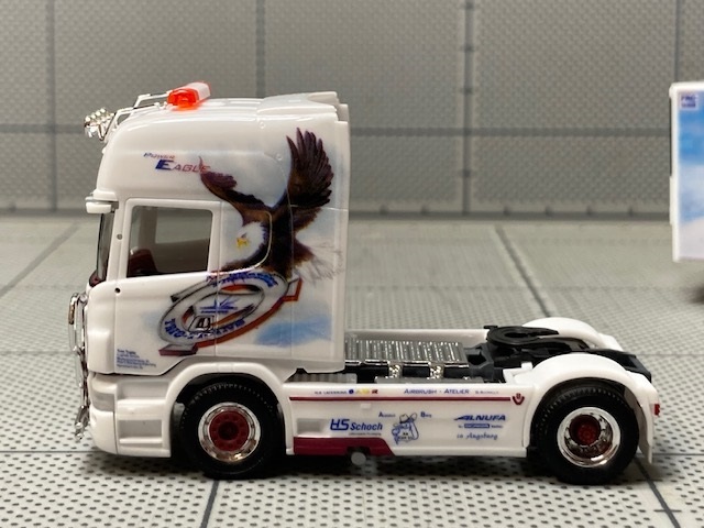 1/87 Herpa Scania R 09 Topline with Refrigerated Semitrailer "Trio-Trans Power Eagle"_画像7