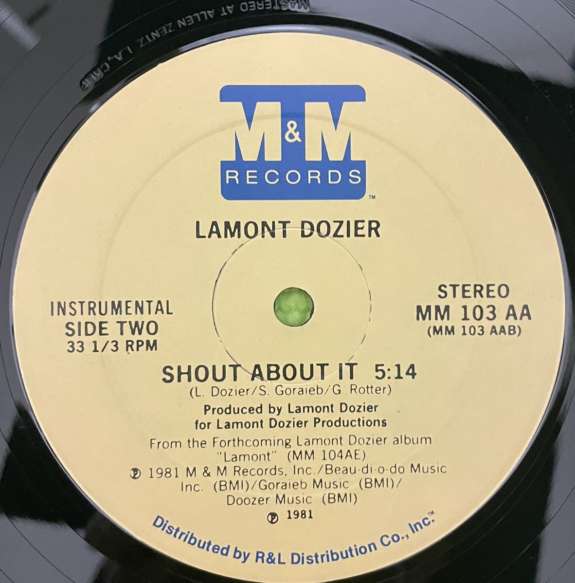 Disco Soul record ディスコ　ソウル　レコード　Lamont Dozier Shout About It(12) 1981_画像2