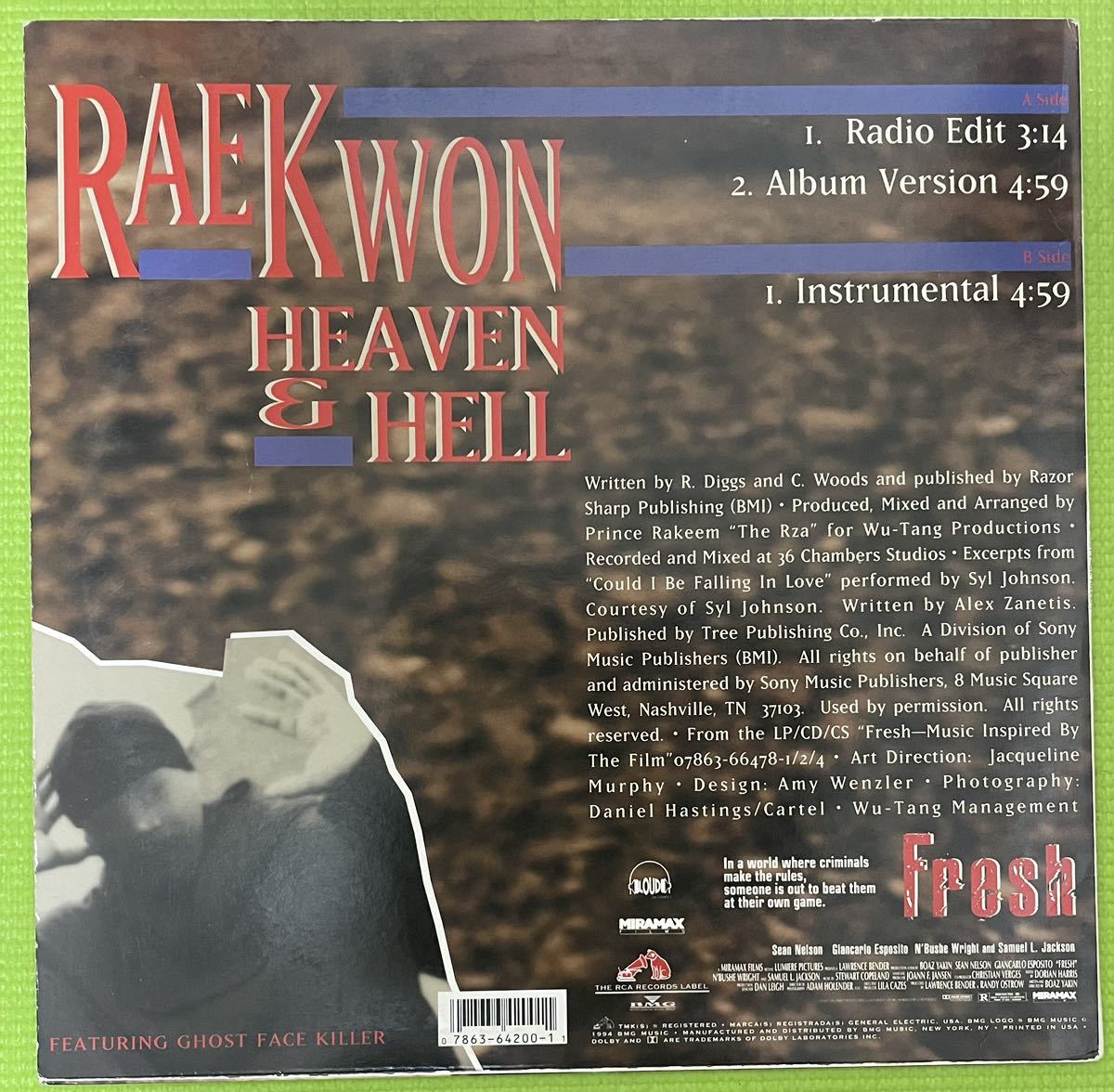 HIPHOP record ヒップホップ　レコード　Raekwon Featuring Ghost Face Killer* Heaven & Hell 1994_画像2