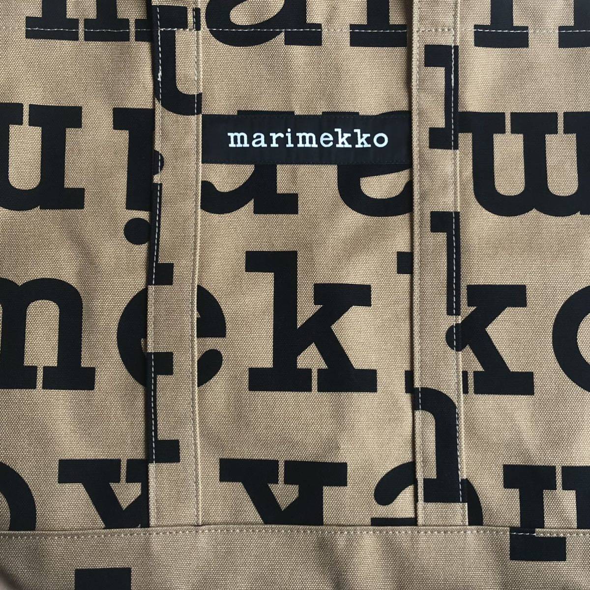 国内正規品 新品 marimekko Peruskassi Logo マリメッコ ビッグ キャンバス ロゴ トートバッグ 日本限定